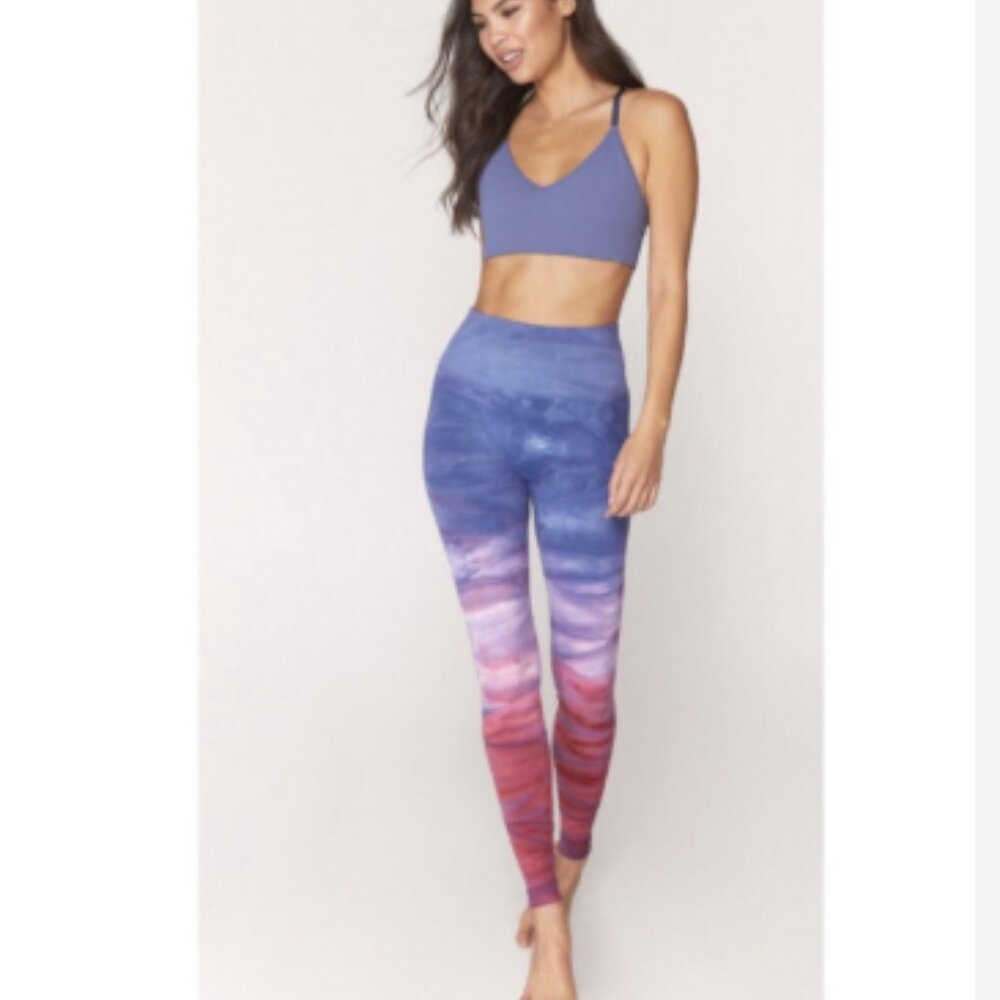 Spiritual Gangster Metta Watercolor Leggings Purple/Pink Size XS/S